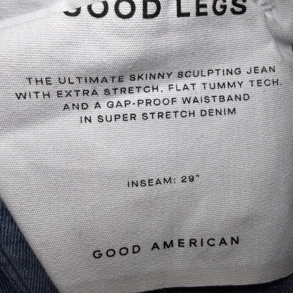 Good American Blue Distressed Straight Leg Jeans - Picture 5 of 5